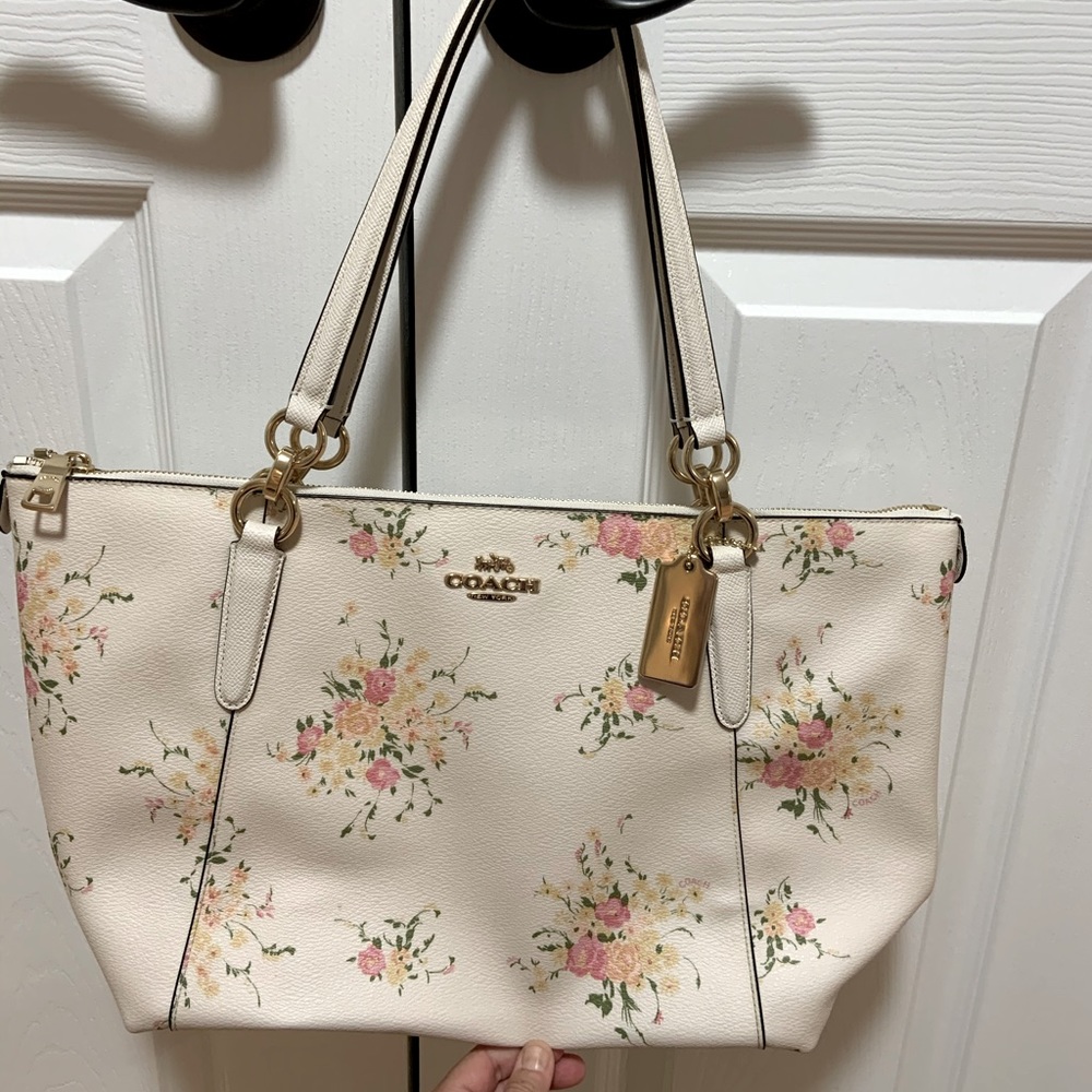 Coach floral tote bag